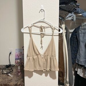 Beige Halter Top